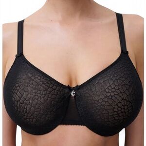 Chantelle magnifique minimiser bra size 32 G(DDDD) black lace adjustable straps